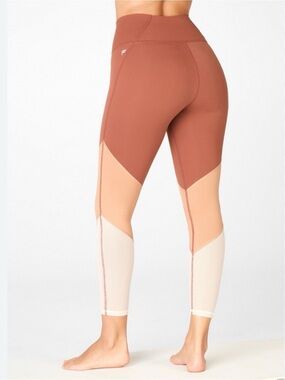 Fabletics PowerHold Zone high waisted mesh Colorblock 7/8 Leggings size S